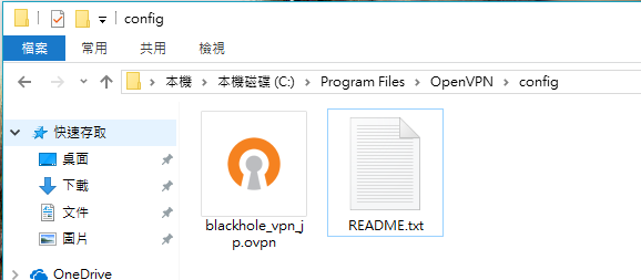將設定檔複製到 OpenVPN 的 config 資料夾